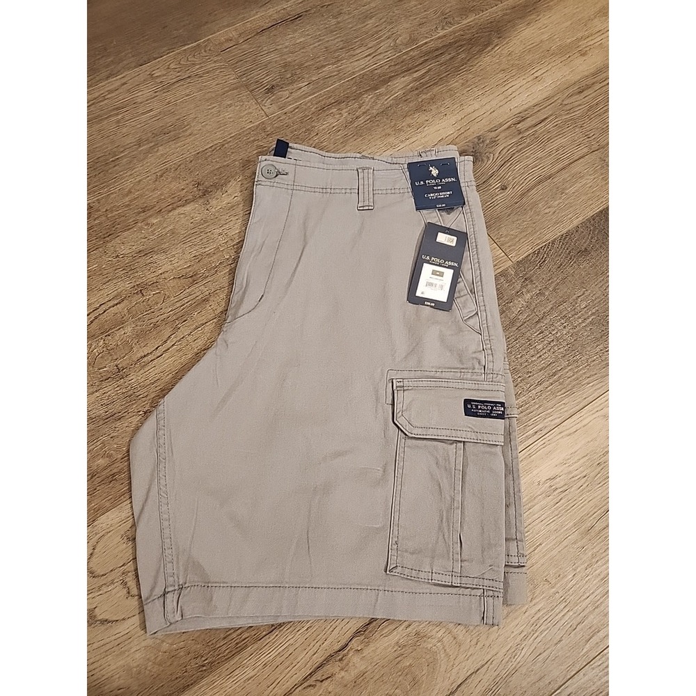Men's New U.S. POLO ASSN. Cargo Shorts 9.5 Inseam Size W‎ 40 Silent Storm